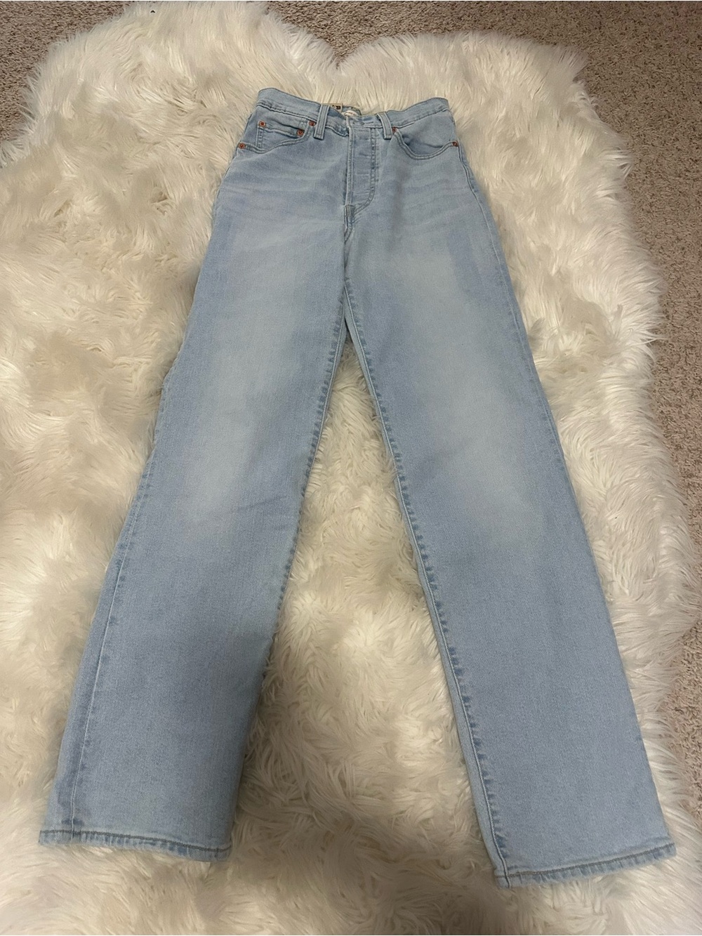 New Levi's ribcage Light Wash Women's Straight Leg Jeans 25X32